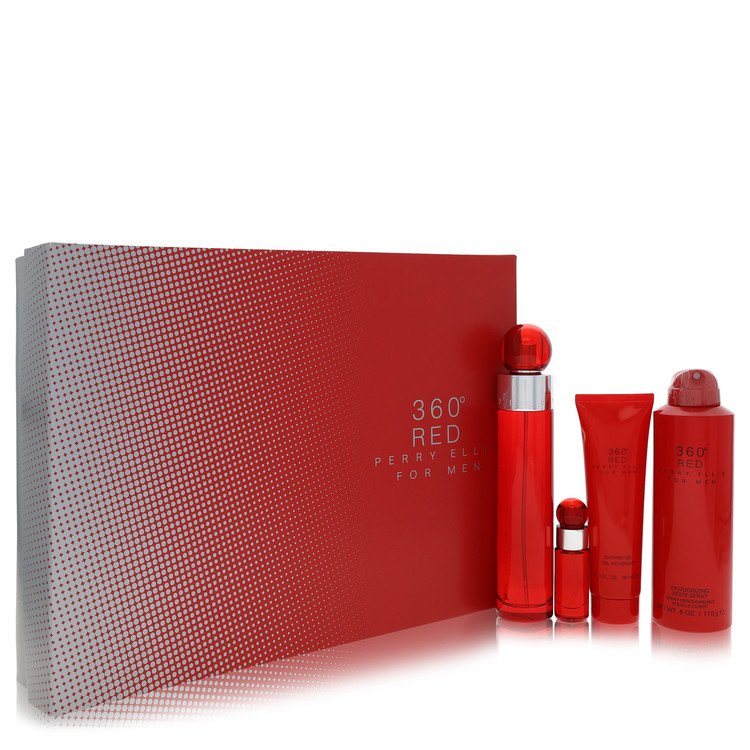 Perry Ellis 360 Red Eau de Toilette 4-Piece Gift Set for Men